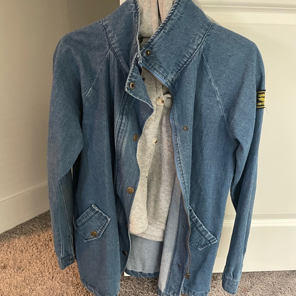 Long blue Jean flannel